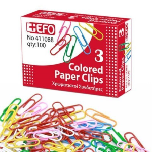 Συνδετήρες Χρωματιστοί Νο3  (Κουτί Των 100 Τμχ)