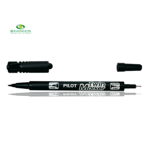 Μαρκαδόρος Ανεξίτηλος  Με Διπλή Μύτη  Μαύρο Πάχος Μύτης 0.8 / 2.0 mm