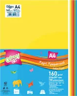 Χρωματιστά χαρτιά Α4 160gr  έντονα (Πακέτο 100 φύλλων)